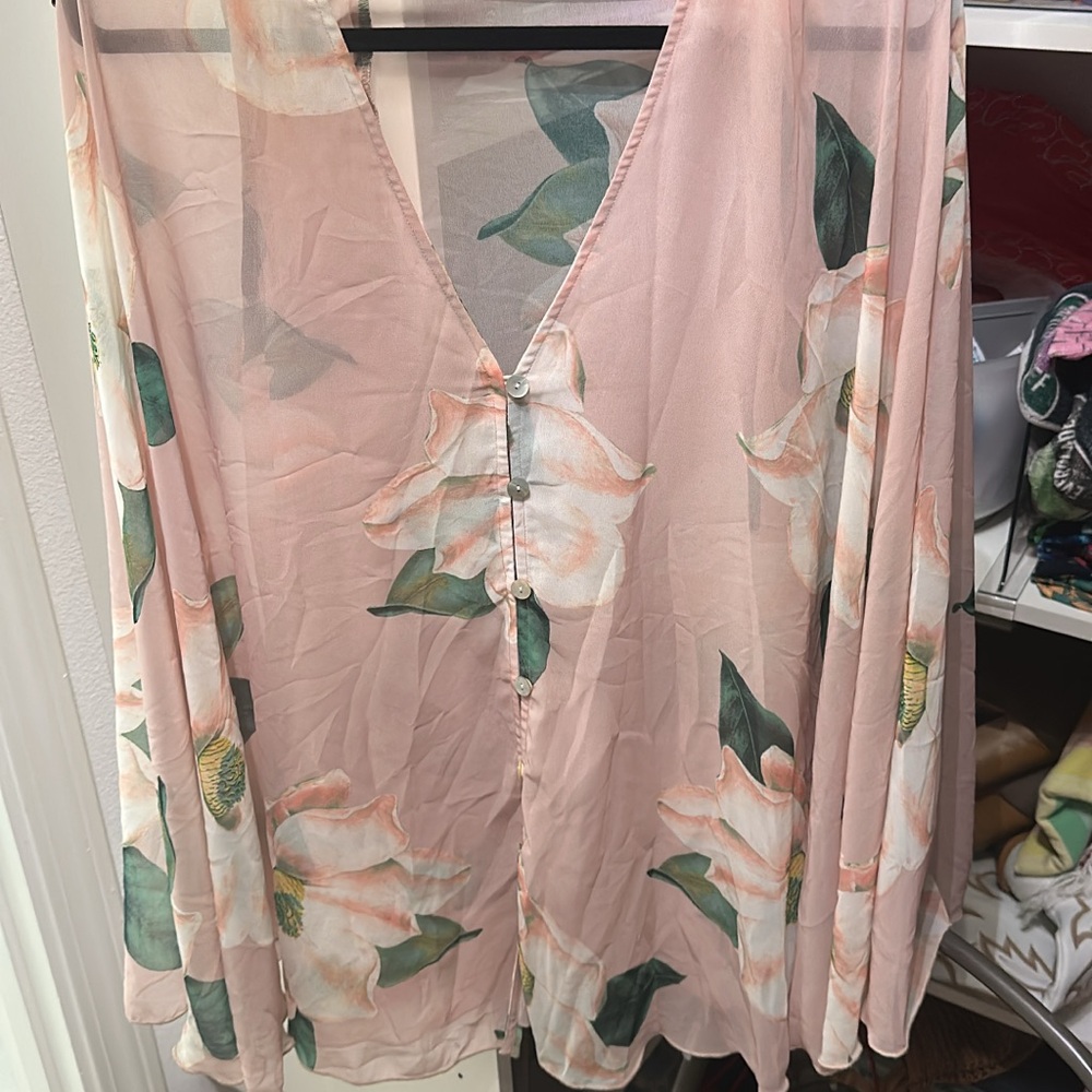 Show Me Your MuMu Pink Floral Blouse